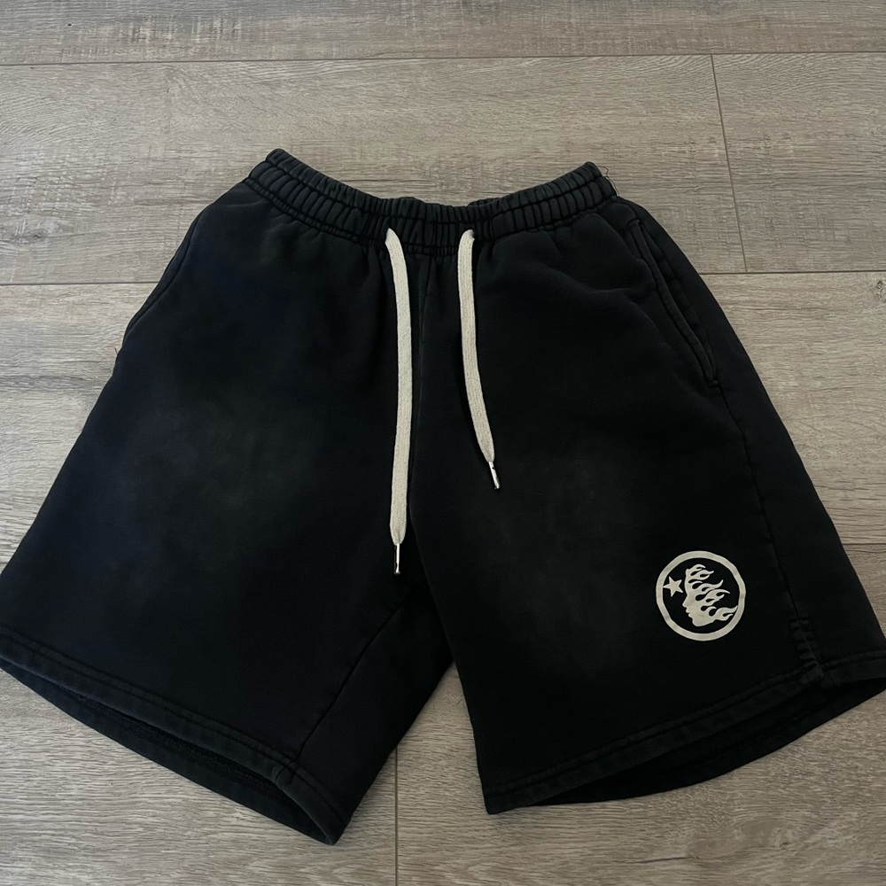 faded black hellstar shorts